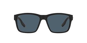 Costa Del Mar Men's Paunch Square Sunglasses, Black/Polarized Grey Polarized 580p, 57 mm