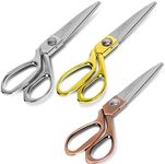 Handi Stitch 3 Pack of Tailor Dressmaking Scissors - Heavy Duty 20cm/8 Inches Stainless Steel Sharp Shears - Ideal for Cutting Fabric, Clothes, Leather, Denim, Altering, Sewing & Tailoring