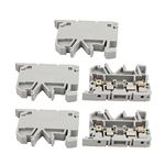 Sourcingmap 5Pcs ASK1EN DIN Rail Mount Fuse Holder Terminal Block 500V 4mm2 Cable Gray