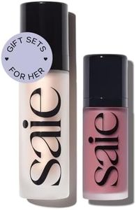 Saie Radiant Glow Duo - Dew Liquid Blush (Chilly, .40 oz) + Glowy Super Gel (Starglow, 1 oz) - Hydrating Cream Blush & Illuminating Primer for a Luminous, Natural Finish