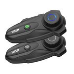 XGP X10 10 Riders Group Mesh Motorcycle Intercom, 3000m Motorcycle Bluetooth Headset V5.3 with Audio Multitasking/Music Sharing, Helmet Communication Systems for ATV/Snowmobile/Ski, 2 Pack
