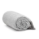 Americanflat Cotton Throw Blanket, 50x60, White and Grey Mini Diamond