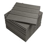 WOLTU WPC Composite Decking Tiles Set of 11 Interlocking Wood Effect Terrace Tiles Flooring with Click System - Light Grey, 30 x 30 cm, GTF001hgr