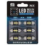 SIRIUSLED N3 DE3175 LED bulbs Pure white Super Bright LED Festoon 300 Lumens 3030 Chipset for Car Truck Interiors Dome Map Door Courtesy Lights 1.25ââ‚¬Â 31MM Festoon Pack of 6 Bulbs