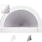 SEEYE Arch Light Filtering Window Shades, Pleated Fabric Blind (Radius: 24'') Half Circle Cellular Cordless Semicircular Blinds with No Tools, Half-Round Shade Easy to Cut and Install