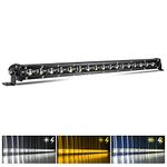 CO LIGHT Led Light Bar Single 20 inch Slim Single Row Lightbar Driving Combo Beam Off Road Fog Work Lights with Mounting Brackets & 6D Reflectors for Truck, Car, Cabin, Boat, ATV, UTV