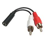 C&E M-30S1-01260 3.5mm Stereo to Dual RCA Audio Adapter Cable Female to Dual RCA Male (3.5mm, Red/White, 15.24 cm (6 inch)