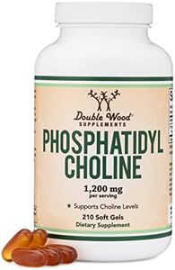 Double Wood Supplements Phosphatidylcholine 1,200mg – 210 Softgels – Enhanced Version of Sunflower and Soy Lecithin - Non-GMO, Made and Tested in The USA to Support Brain Health by