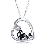 Penguin Necklace Sterling Silver Heart Pendant Necklaces Lucky Cute Animal Jewellery Penguin Gifts for Women Girls