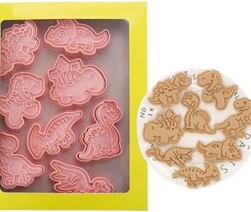 8pcs 3D Easter Cookie Cutter Set, Cookie Mold,Cute Cartoon Shapes Cookie Cutter (DinosaurA)