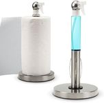 Everyday Solution Paper Towel Holder with 7oz Spray Bottle - Aesthetic Kitchen Countertop Sprayer with Paper Towel Holder and Hidden Spray Bottle - Nozzle Snap-Lock Spray - Rust-Resistant Steel Base