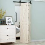 LTIYITL 5FT Bi-Folding Sliding Barn Door Hardware,Smoothly and Quietly-Heavy Duty -Simple and Easy to Install for 2 Doors Hardware Kit,Basic J[No Door ]