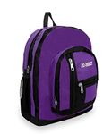 Everest Double Main Compartment Backpack, Dark Purple, One Size