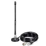 Bingfu CB Antenna BNC PL259 Connector CB Aerial Soft Whip Magnetic Base 27MHz CB Radio Antenna Compatible with Cobra Midland Uniden Maxon President Portable Handheld CB Radio Car Mobile Radio Scanner