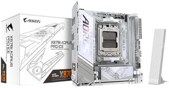GIGABYTE X870I AORUS PRO ICE AMD AM5 LGA 1718 Motherboard, Mini-ITX, DDR5, 2X M.2, PCIe 5.0, USB-C, WIFI7, 2.5GbE LAN, EZ-Latch, 5-Year Warranty
