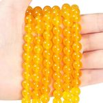 XIANNVXI 8mm Round Yellow Beads for Crafting,Yellow Crystal Beads for Jewellery Making,Bracelet Beads Natural Yellow Agate Beads,Loose Yellow Beads for Jewelry Making DIY 47 Pcs