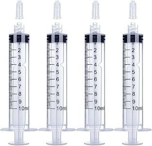 10mL Luer Lock Syringe 4 Pack Large Plastic Sterile Syringes without Needle, for Liquid, Oral, Measurement, Dispensing, with Cap