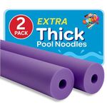 Oodles of Noodles Foam Pool Swim Noodles 2 Pack, 55" x 3.5" Purple, Hollow Core Swimming Foam Tube for Pool Floats, Buoyant for Beach, Water Play, Crafts, DIY Projects & Pipe Insulation