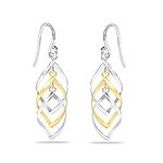 Charmsy Sterling Silver Jewelry Two-Tone Infinity Knot Twist French-Wire Drop Dangle Earrings for Women