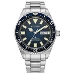 Citizen Men's Promaster Dive Automatic 3 Hand Silver Stainless Steel Watch with Blue Gradient Dial, ISO Certified (Model: NY0129-58L), Silver, Promaster Dive Automatic