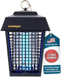 Flowtron Bug Zapper, 1/2 Acre of Outdoor Coverage with Powerful 15W Bulb & 5600V Instant Killing Grid, Electric Insect, Fly & Mosquito Zapper