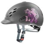 uvex Onyxx - Lightweight Riding Helmet for Kids - Individual Fit - Optimized Ventilation - Pony Anthracite Matt - 49-54 cm