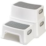 Double Up Step Stool for Kids, Sturdy Toddler Two Step Stool for Bathroom, Kitchen and Toilet Potty Training, Anti-Slip & Anti-Tipping Design, Holds up to 200lbs