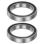 sourcing map 2pcs 6806-2RS Deep Groove Ball Bearings 30mm Bore 42mm OD 7mm Thick Chrome Steel ABEC5 Double Sealed Bearing for Motors Pumps Conveyors