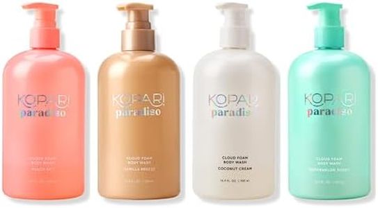 Kopari Paradiso Sunkissed Suds Shower Set | 4-Piece Cloud Foam Body Wash Kit | Watermelon Sugar, Peach Sky, Coconut Cream & Vanilla Breeze