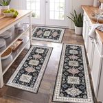 Pauwer Farmhouse Kitchen Rugs Sets of 3, Kitchen Runner Rugs Non Slip Washable, Boho Kitchen Mats for Floor, Indoor Door Mat Entrance, Laundry Room Rug, Thick Kitchen Floor Mat Carpet