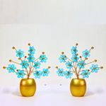 ILook Decor Artificial Plants for Home Decor | Living Room | Dorm | Office | Showcasing & Gifts Pack of 2 (Pale Blue)