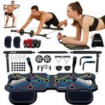 HOTWAVE Portable Workout Equipment with 20 Gym Accessories.Push Up Board &Plank,Resistance Bands with Ab Roller Wheel,Full Body Exercise at Home