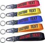 1PCS Personalized keyrings, Custom Embroider Key Tags, Luggage tags, Unisex Wrist Lanyard keychain Key Accessories For Luggage Backpack Rooms Motorcycle Car Biker