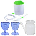 Fastro PVC Enema Kit 1500ml for Home Use and 2 Eye Wash Cup and 1 Neti Pot Lota 500ml with Instruction User Mannual for Women and Men Combo Pack