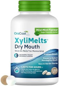 XyliMelts Dry Mouth Relief Discs Mild Mint (110 Count) – Xylitol Oral Adhering Tablets for Day or Night, Long-Lasting Dry Mouth Relief & Saliva Support