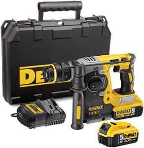 DEWALT 18 V XR Brushless 24 mm, 2 kg SDS-Plus Hammer, 2 x 5 Ah ,Multi-colour,DCH273P2-GB,2 x 18V 5.0Ah Li-Ion Batteries