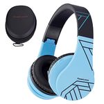 Bluetooth Headphones for Kids, PowerLocus Wireless Foldable Headphones Over Ear, Headphone with Microphone, 85DB Volume Limit, Wireless and Wired Headset with Micro SD, FM for Cellphones, Tablets, PC