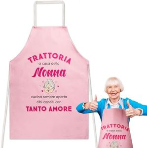 GEBETTER Grembiule da Cucina, TRATTORIA DELLA NONNA, Regalo Nonna Natale Compleanno, Festa dei Nonni