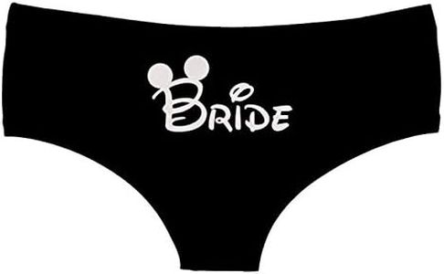 AWESOMETIVITY Bachelorette Bridal Hipster Panties- Lingerie Bride Mickey Ears,S