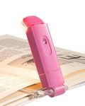 DEWENWILS USB Rechargeable Book Reading Light, Warm White, Brightness Adjustable, LED Clip on Book Lights for Reading in Bed, Car Reading Light for Kids, Bookworms, Pink