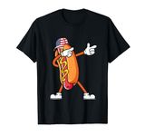 Dabbing Hotdog American Flag Hat USA Funny 4th Of July Boys T-Shirt