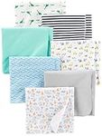 Simple Joys by Carter's Baby 7-Pack Flannel Receiving Blankets, Mint Green/Blue/White, One Size (Pack of 7)