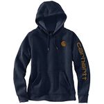 Carhartt Women's Clarksburg Graphic Sleeve Pullover Sweatshirt (Regular and Plus Sizes), Navy Heather, XX-Large