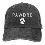 Yipaidel Men's Dog PAWDRE Hat, Adjustable Vintage Washed Baseball Cap for Dad Uncle Black