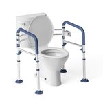 Loyoda Toilet Safety Rails for Seniors,Height-Adjustable Toilet Frame Width-Adjustable Toilet Handles Toilet Rail Provides Support for Seniors ， Pregnant ，Disabled
