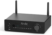 Arylic B50 Bluetooth Stereo Amplifier with Audio Transmitter, 2 Channel 50W*2 Amplifier with HDMI ARC, Phono in, OPT in, Free APP Bluetooth Receiver, Support aptX HD Music.