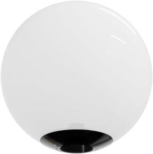KASTLITE Lamp Post Globe Combo Lighting Fixture | 14" White Acrylic Lens with Black Fitter Wing Clips | Fits 3" Diameter Posts (Not Included) | Comes with with 5000K LED Bulb