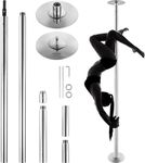 VEVOR Professional Dancing Pole, Spinning Static Dancing Pole Kit, Portable Removable Pole, 45mm Heavy-Duty Stainless Steel Pole, Height Adjustable Fitness Pole, for Exercise Home Club Gym, Silver