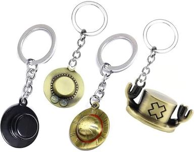MytaYt Anime Key Fob, One Piece Key Ring, Cartoon Keychain, One Piece Keychain, Straw Hat, Anime Keyring, Suitable for Men and Children, bronze,