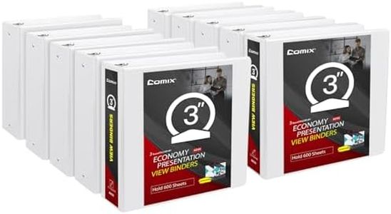 COMIX Sturdy 3 Ring Binder 3 Inch with Clear View Cover